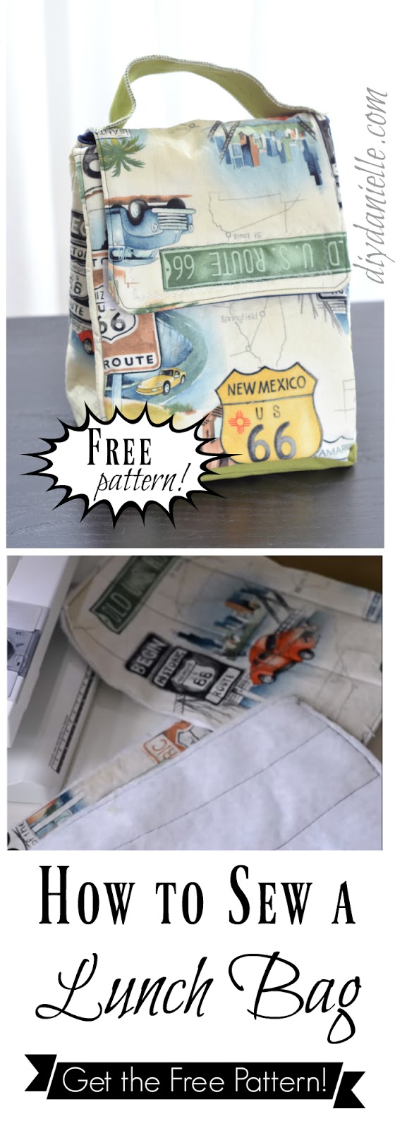 How to Sew an Easy Lunch Bag (with free pattern!) DIY Danielle