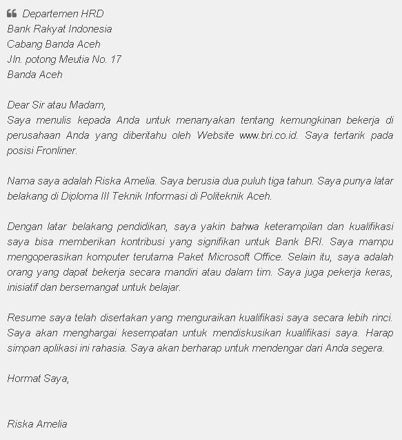 10 Contoh Surat Lamaran Kerja Dalam Bahasa Inggris Dan