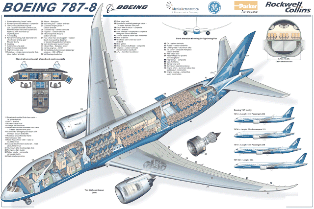 Boeing 787-8 Dreamliner Cutaway Drawing
