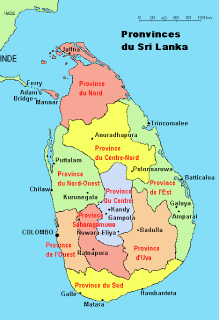 Sri Lanka Map Political Regional | Maps of Asia Regional Political City