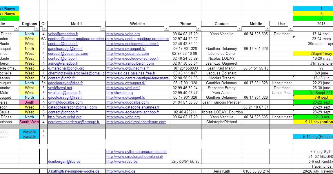 AFF16: CALENDRIER