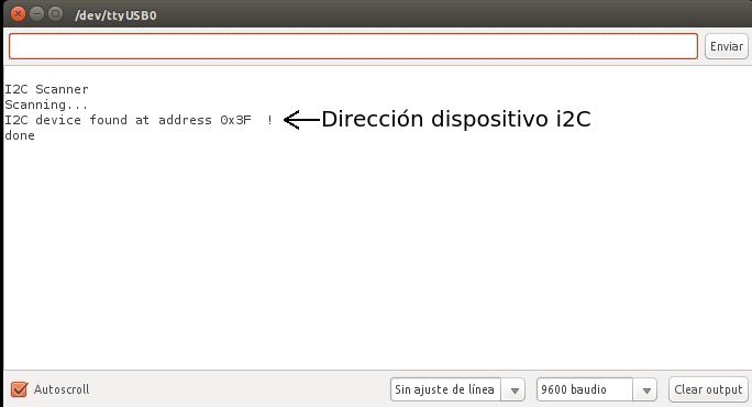 Arduino i2C escaner