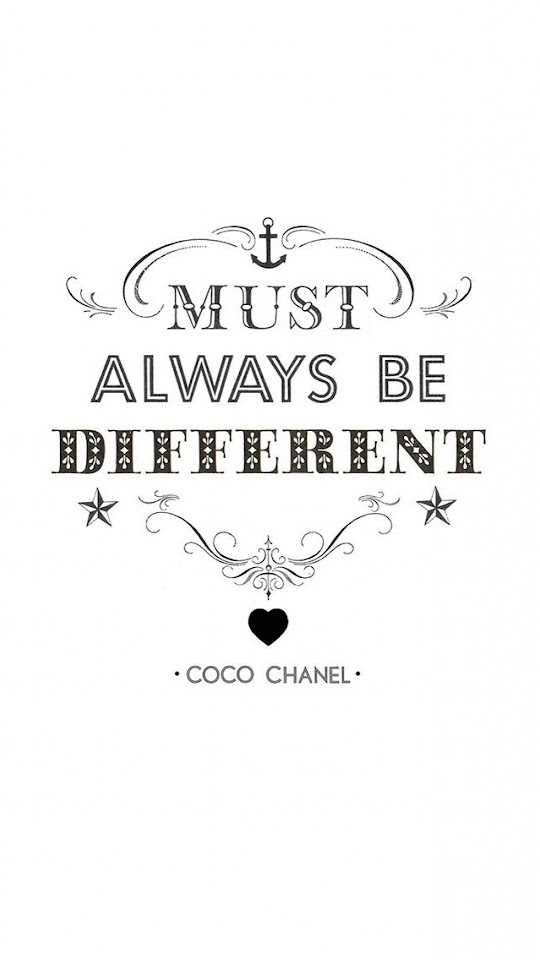 Must Always Be Different Coco Chanel  Galaxy Note HD Wallpaper