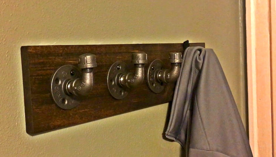 DIY Industrial Pipe Coat Rack — Slightly Crooked
