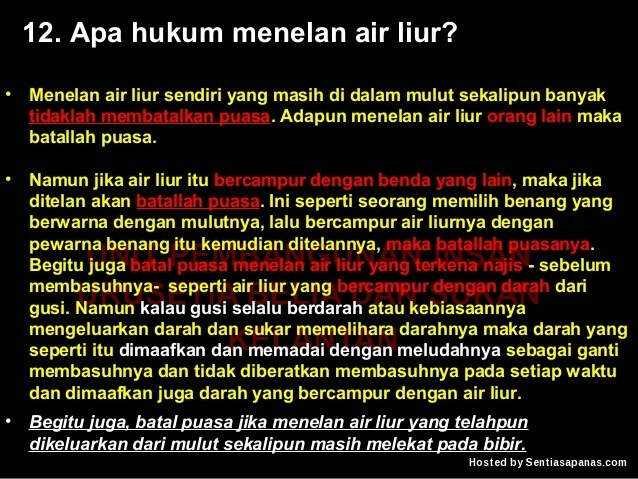 Apakah Hukum Menelan Air Liur Ketika Puasa Sentiasapanas
