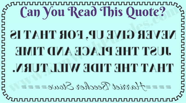 Can you Read this quote backward? Can you Read this quote backward?