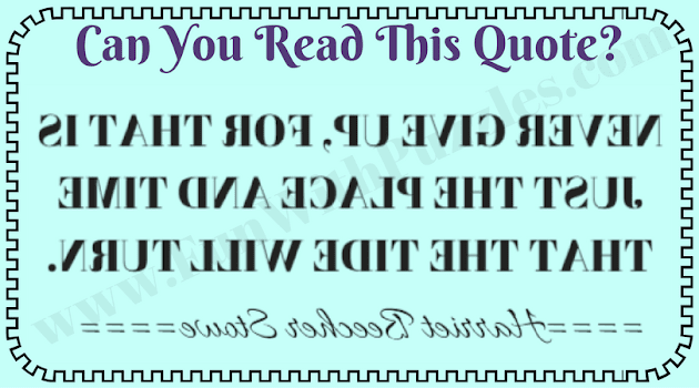 Reading Backward Challenge | Can you Read this quote backward?