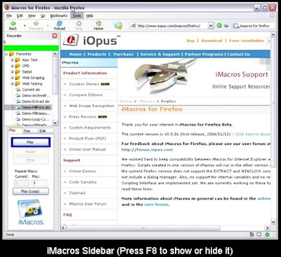 Cómo automatizar tareas en Firefox u otro navegador http://imacros.net/