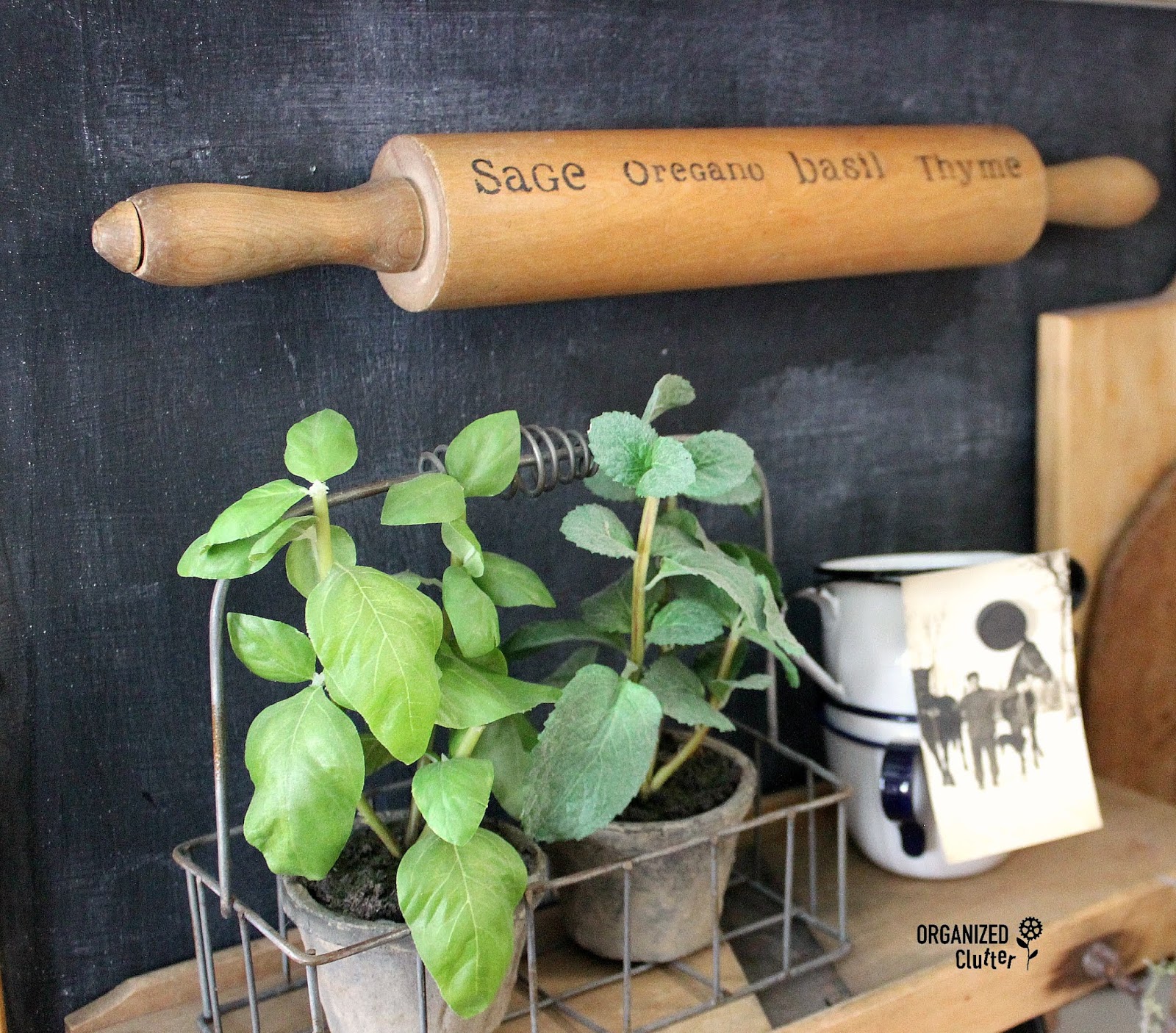 Farmhouse Kitchen Rolling Pin Makeover Featured in Flea Market Home