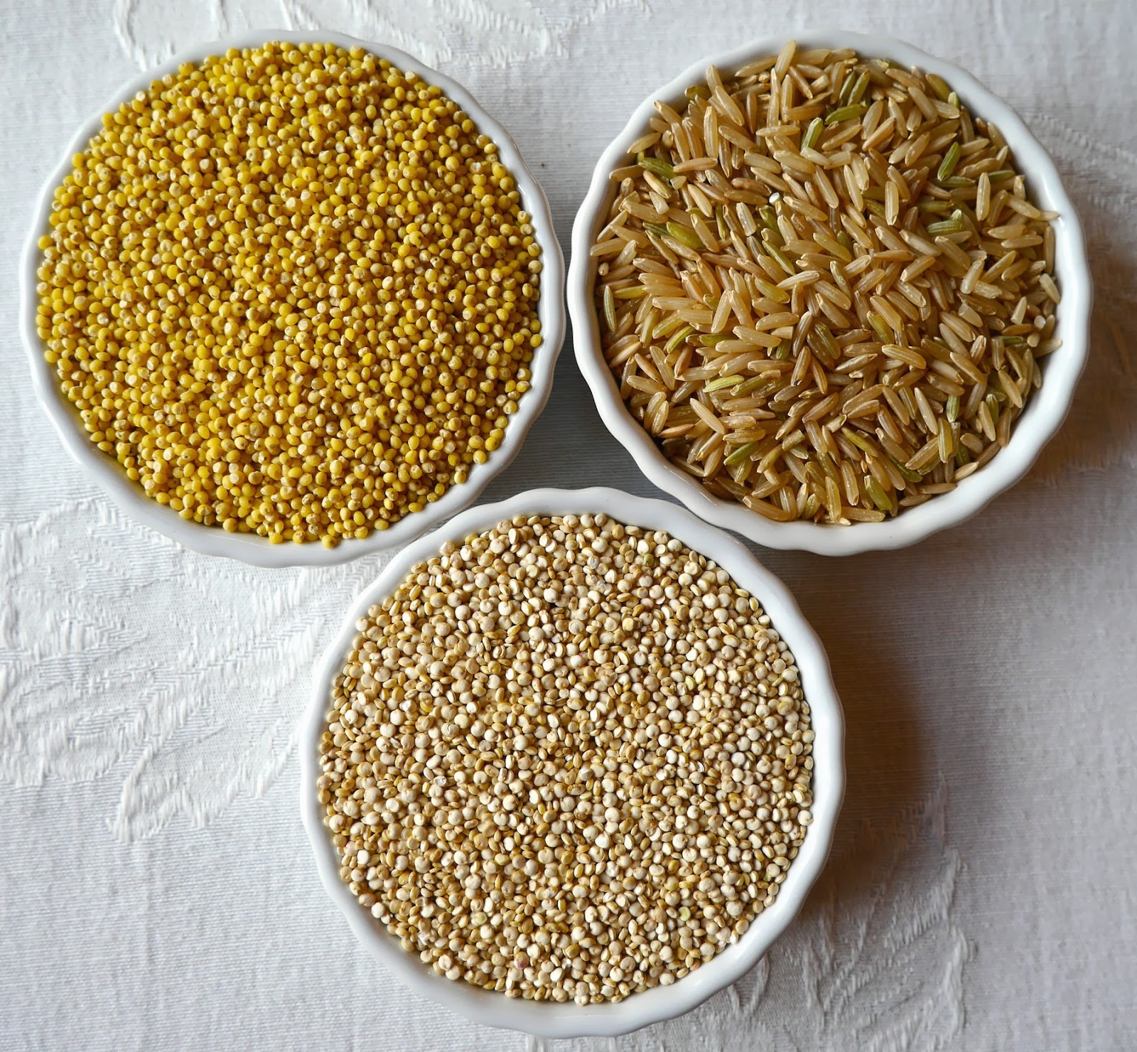 Foods For Long Life: Millet, Brown Rice, And Quinoa Excellent Gluten ...