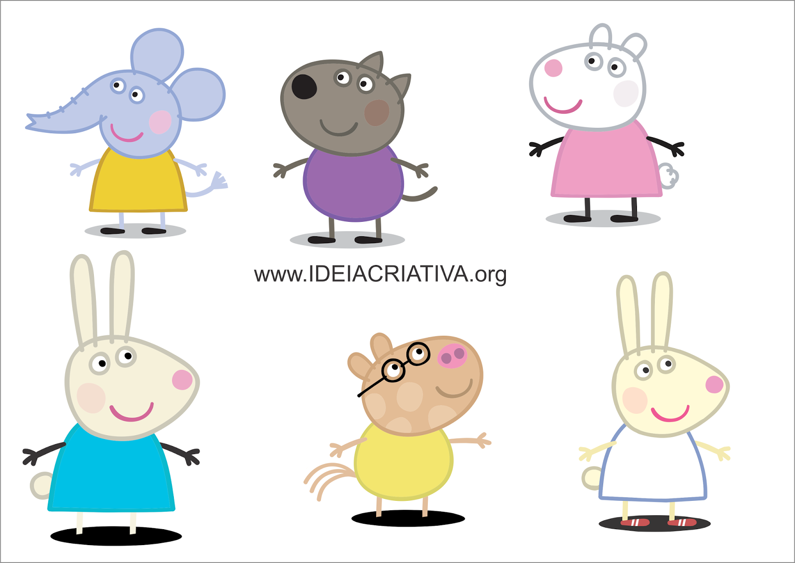Atividade Autismo Infantil Silhuetas Peppa Pig Personagens Sala de Recursos Multifuncional