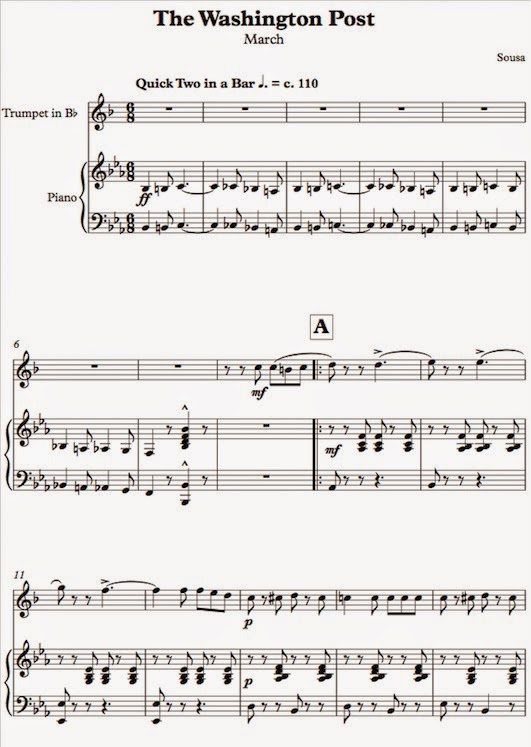 Sousa The Washington Post March Partituras para Trompeta