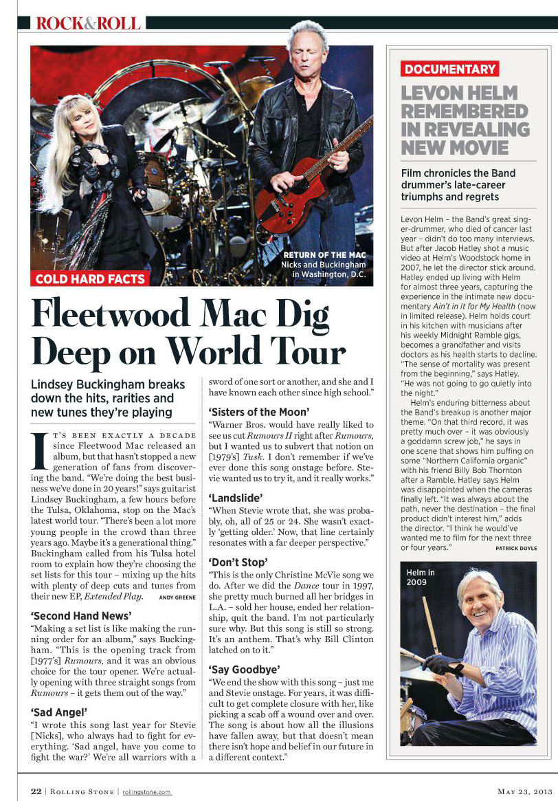 Fleetwood Mac News Fleetwood Mac Dig Deep Lindsey Buckingham Breaks