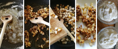 Zubereitung Griechischer Joghurt mit Nashibirne und karamellisierten Walnüssen Zubereitung Griechischer Joghurt mit Nashibirne und karamellisierten Walnüssen