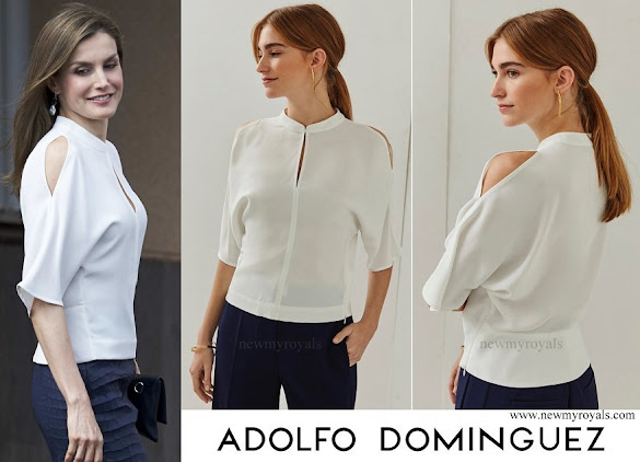 QueenLetizia-wore-Adolfo-Dominguez-short-sleeve-cold-shoulder-blouse.jpg