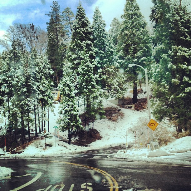 snowy mountain town