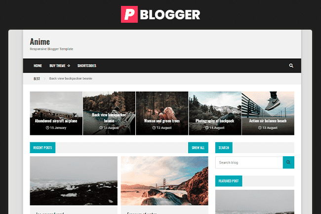 Plantilla Anime Blogger Gratis