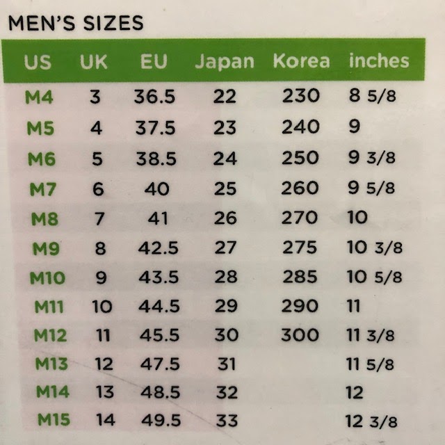 Crocs Men Size Chart