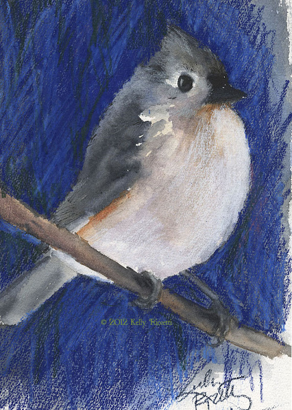 Tufted Titmouse sketch -- watercolor and colored pencil (quick and sloppy art!) Tufted Titmouse sketch -- watercolor and colored pencil (quick and sloppy art!)