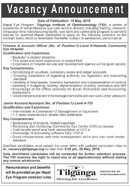 tilganga vacancy 
