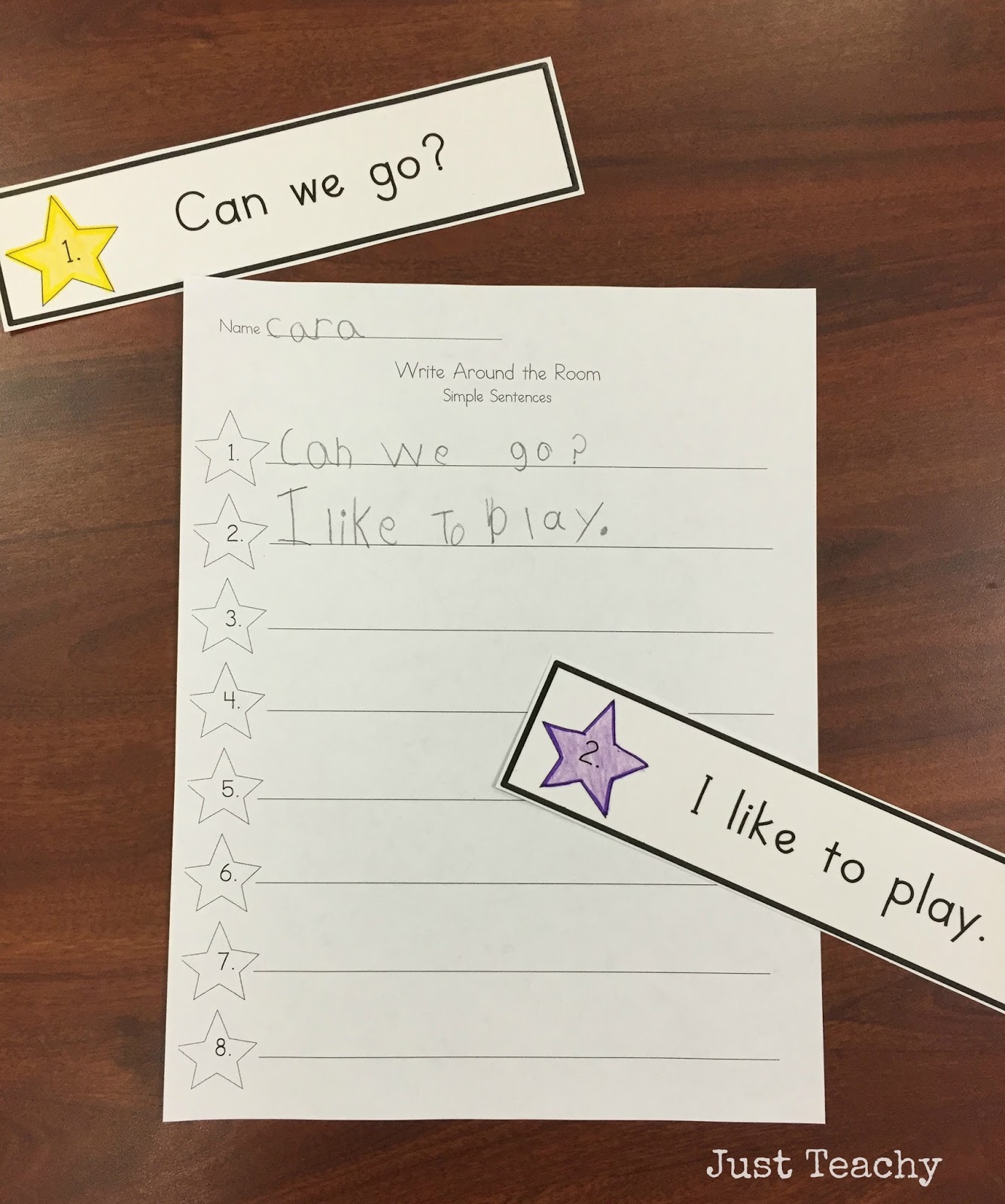 Writing sentences for kids picture