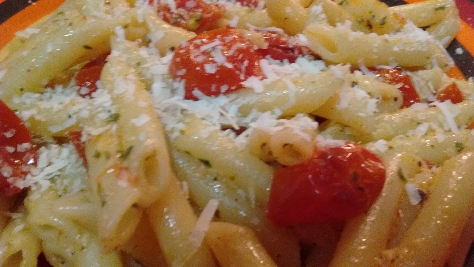 Kara's Family Eats Pasta with Roasted Grape Tomatoes and Garlic