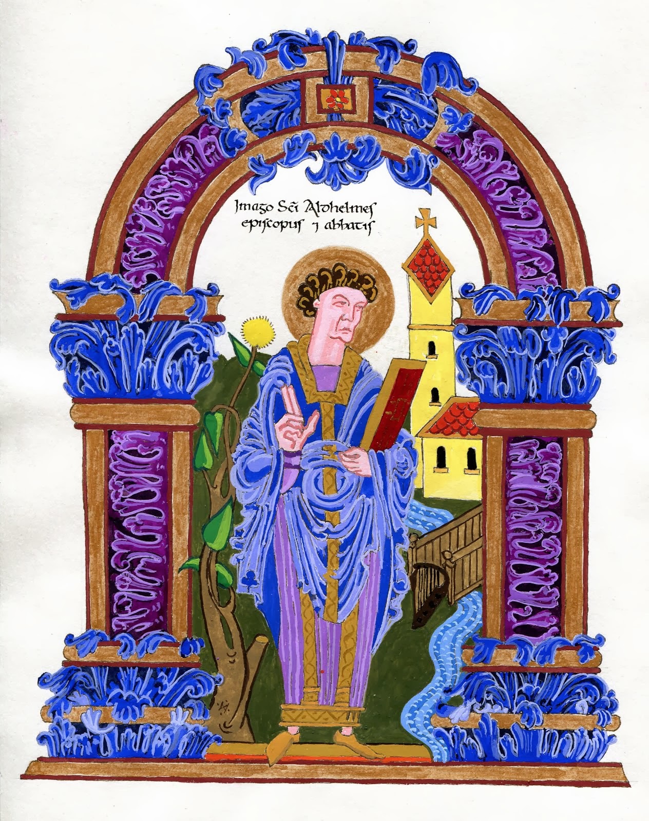 A new icon of Saint Aldhelm by Eadmund Dunstall