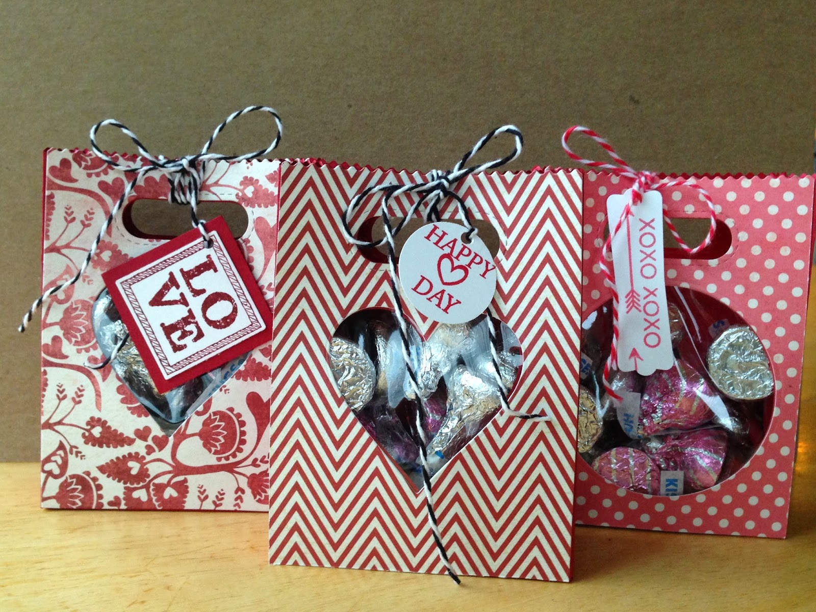 Ink Stamps and Paper Valentine Goodie Bags