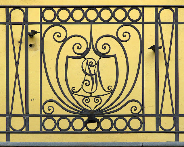 Balcony railing with monogram, Via Magenta, Livorno