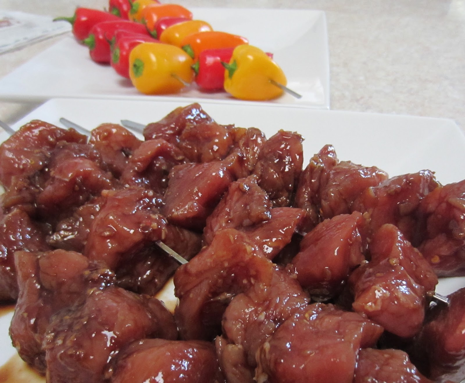 Little Mommy, Big Appetite Pork Tenderloin and Mini Sweet Pepper Kabobs