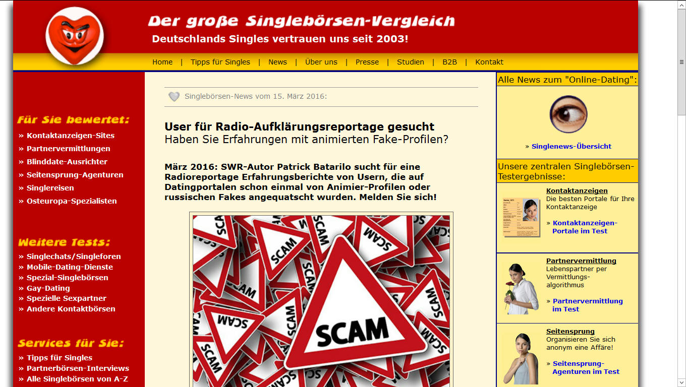 Partnervermittlungen test