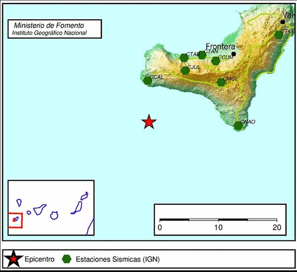 Terremoto SW de El Pinar, El Hierro, martes 13 marzo Terremoto SW de El Pinar, El Hierro, martes 13 marzo