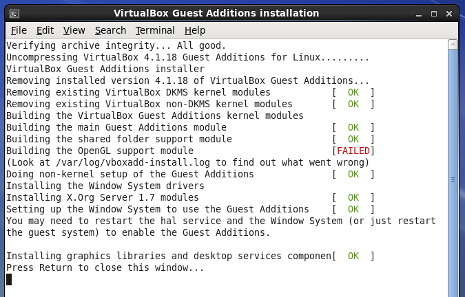 virtualbox guest additions installation