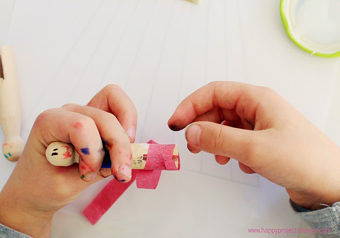 Frozen: muñecas con pinzas vintage de madera