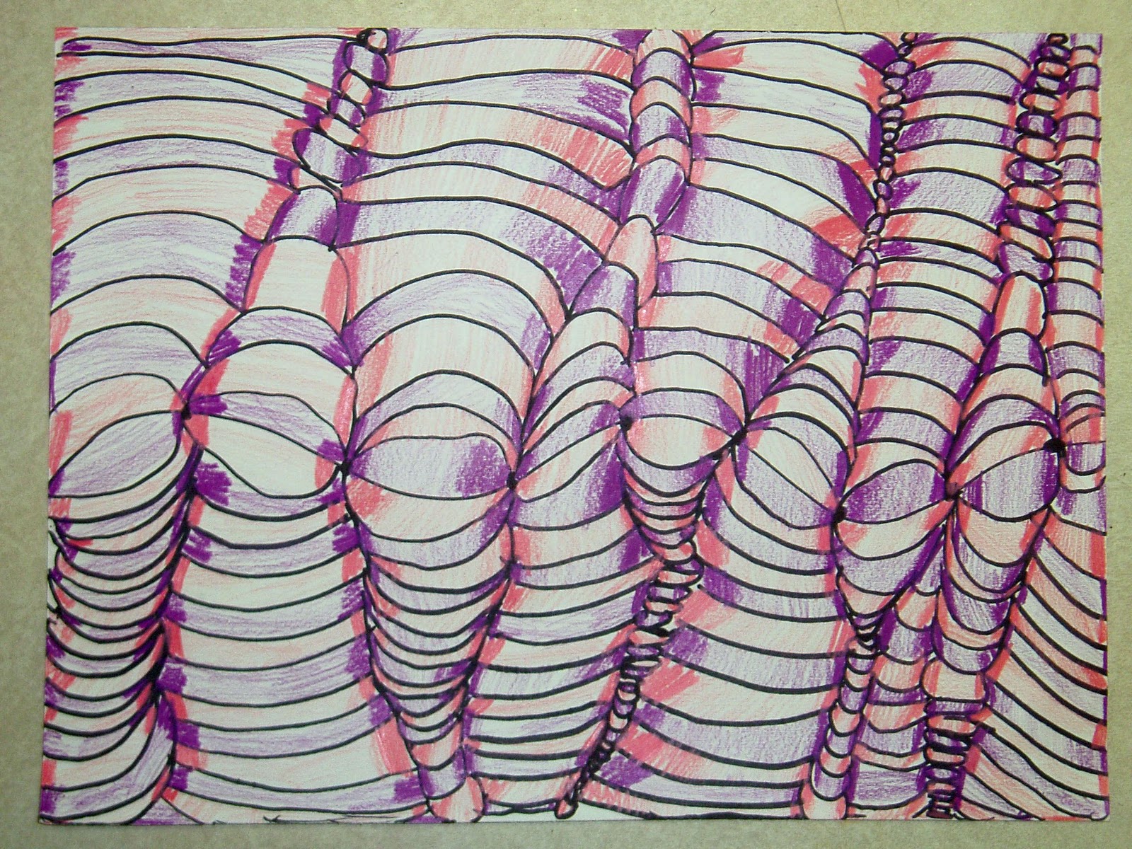 Miss Young's Art Room 3D Line Designs with 3rd Grade