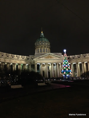 Казанский собор россия, санкт-петербург, новогодний петербург,
