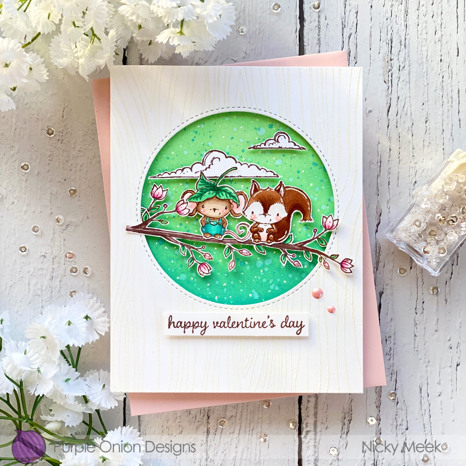 Nicky Noo Cards Valentine's Day Purple Onion Designs