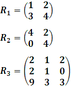 matrices R1, R2 y R3