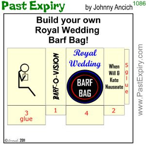 [CARTOON] Royal Wedding Barf Bag cartoon, British, relationships