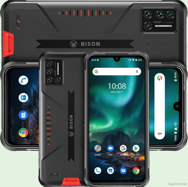 Umidigi Bison Rugged Android Phone - Specs - IP68K Waterproof, Sony AI Cams, 6.3Inch Screen, 5000mAh Battery, 128GB ROM, 6GB Memory, 8Cortex, 4G..