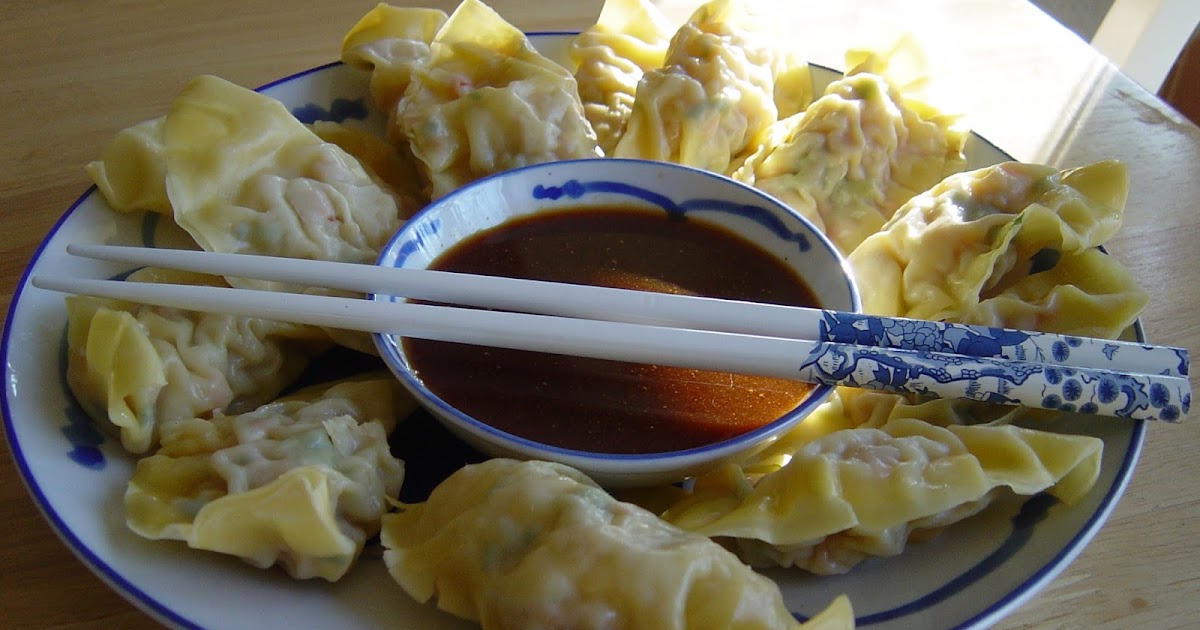 Chicken and Shrimp Dumplings with two dipping sauces