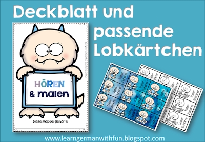 Deckblatt für Malmappe und Lobkärtchen für perfekte Zuhörer