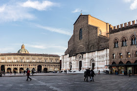 Bologna's Piazza Maggiore with the Basilica San Petronio