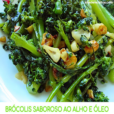 Brócolis saboroso ao alho e óleo