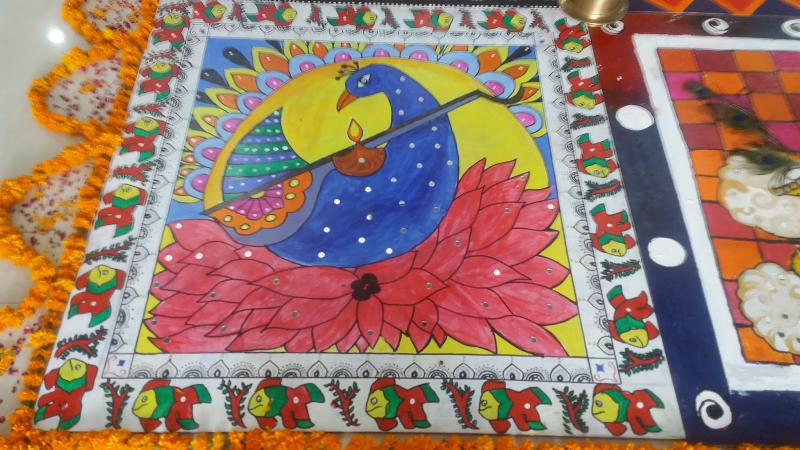 Art ,Craft ideas and bulletin boards for elementary schools Rangoli Design