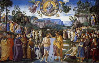 Batismo Jesus, Perugino, Parede da Capela Sistina