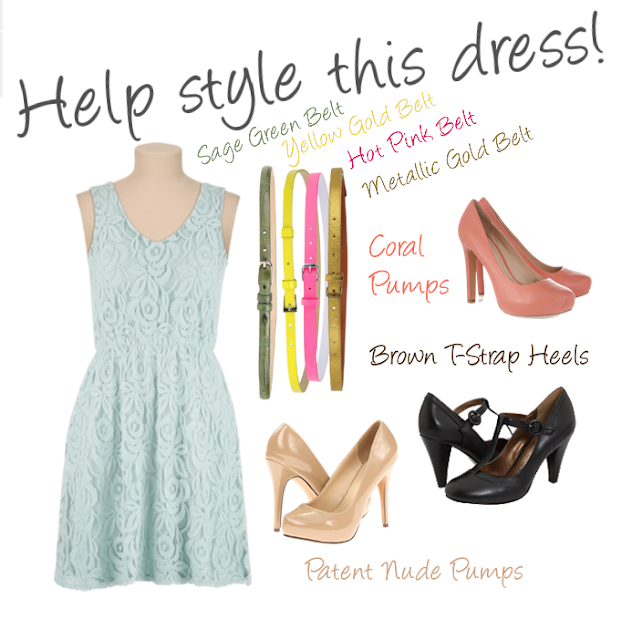 What shoes and belt should I wear with this lovely lacy dress for a ...
