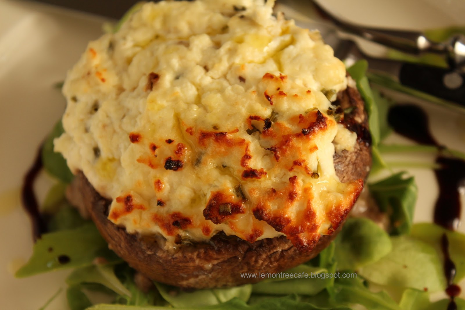 a lemon tree cafe grzyby portobello nadziewane serem portobello