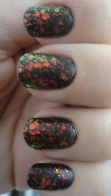 chunky black holographic by kleancolor with madly matte top coat