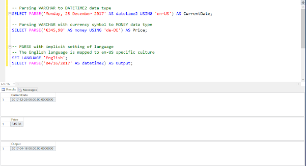 Difference between CAST, CONVERT, and PARSE SQL Server? Example Tutorial